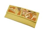 Cream & Nude Leather Deco Inspired Clutch Bag